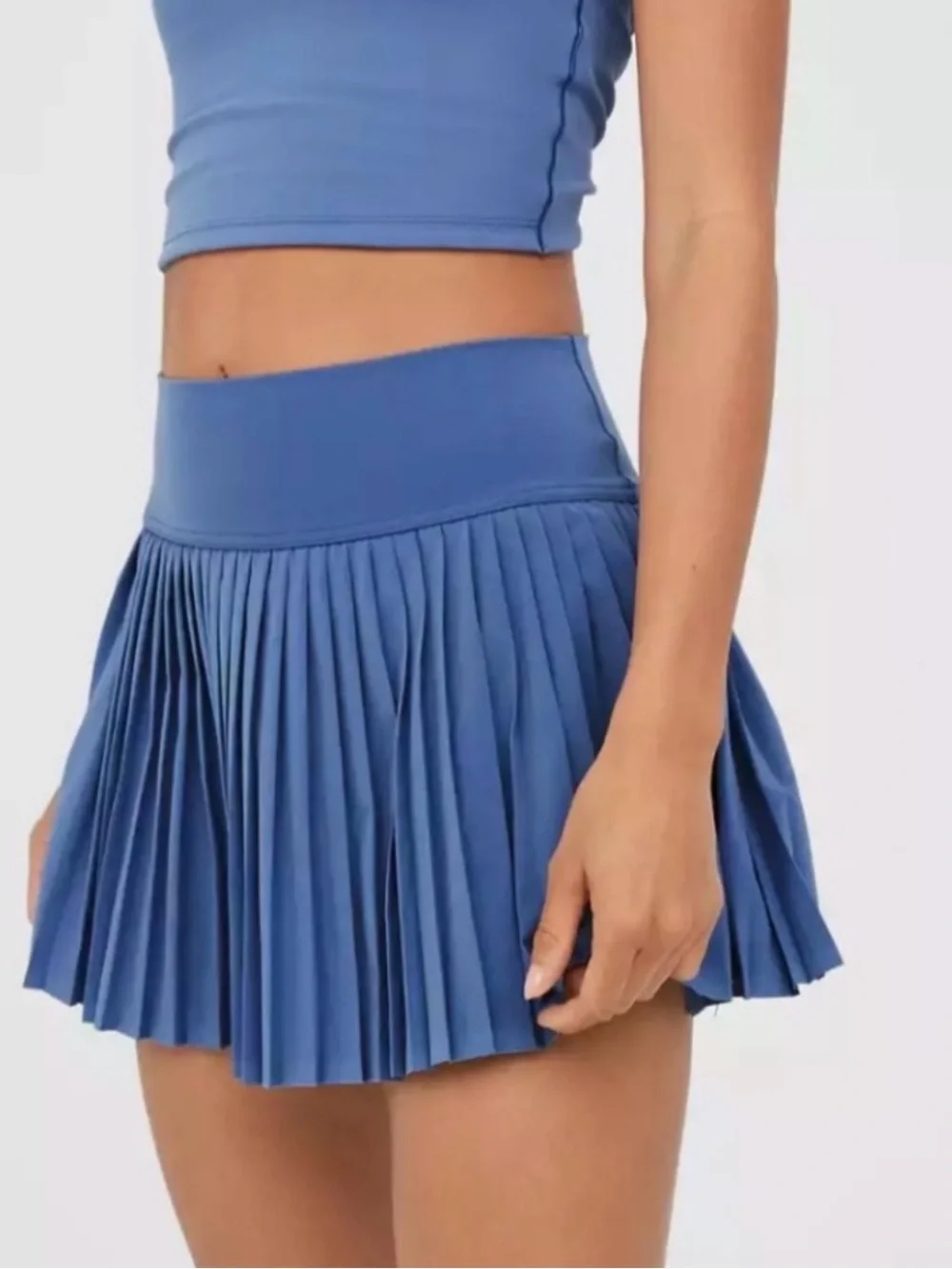 OFFLINE By Aerie All Aces Tennis Skort XS Marbled Blue Pleated Skirt